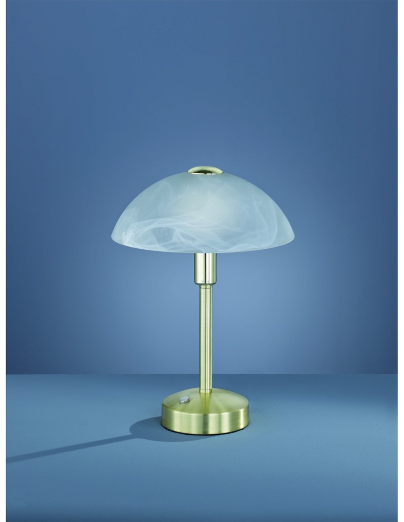 Lumetto Moderno Fungo Led Touch Dimmer in Ottone e Vetro Alabastro