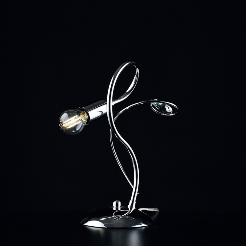 Lumetto comodino ferro cromato lucido strass 1 luce 18xh.27 cm