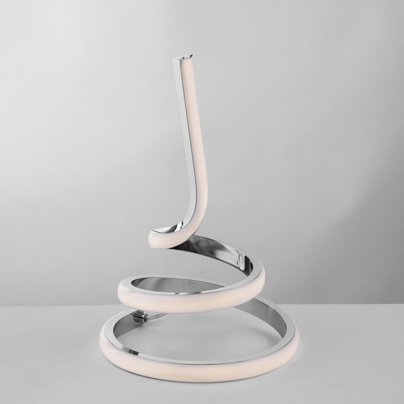 Lumetto in metallo e alluminio Cromo Lucido con LED integrato 18x h28 cm