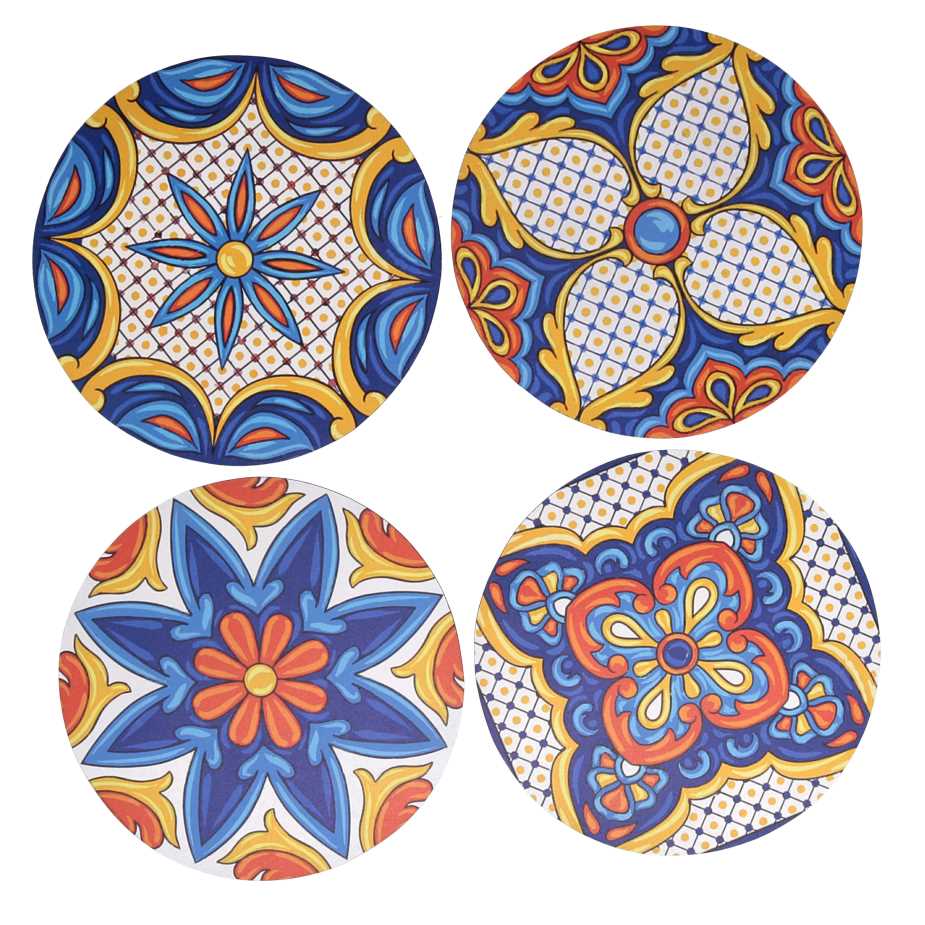 Mattonella legno assortita blu tonda ø20x0,5 - Confezione 4pz