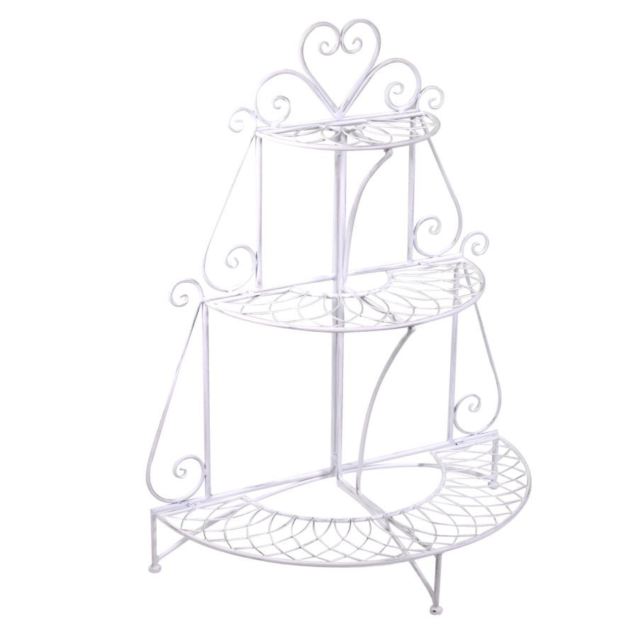 Mensola in Metallo Bianco con 3 Ripiani - Dimensioni: 71,5x36x90 cm