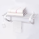 Mensola da bagno in alluminio bianco Dimensione 50 x 29.5 x 20 cm
