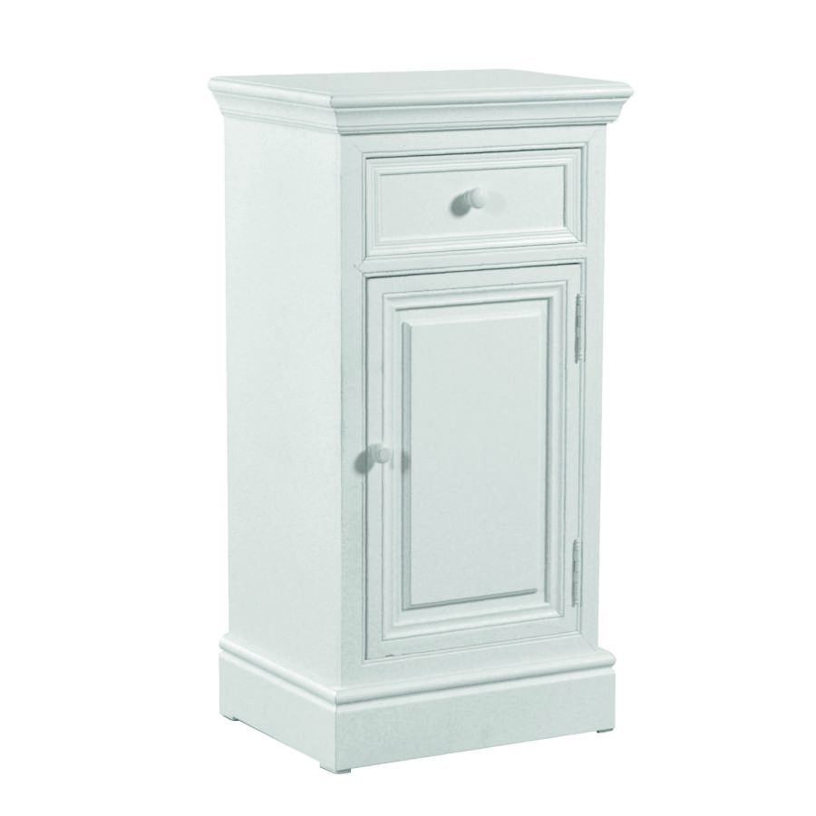 Mobile Nantes 1 anta e 1 cassetto - Bianco, Legno MDF - 43,5x33,5x83,5 cm