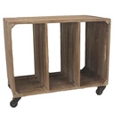 Mobile Consolle con Ruote e 3 Scomparti - Dimensioni: 61x35x50,5 cm