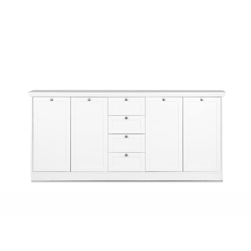 Mobile credenza 4 ante 4 cassetti  colore bianco 200x40xh.90 cm