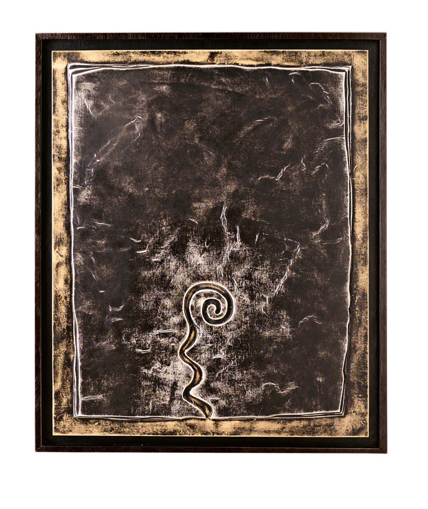 Olio su tela multicolore e telaio in legno, 100x120x3 cm