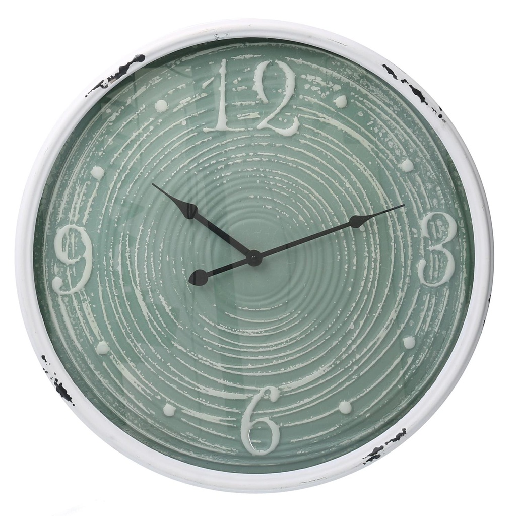 Orologio Metallo Bordo Bianco Verde ø48x6 cm - Vacchetti
