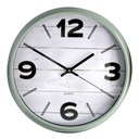 Orologio in Plastica Bianco e Verde Tondo ø30,5 cm