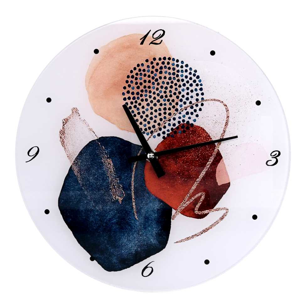 Orologio Vetro Astratto Bianco Tondo 30x4 cm