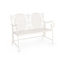 Panca Pieghevole Due Posti in Acciaio Bianca Emily 115x60x h92 cm