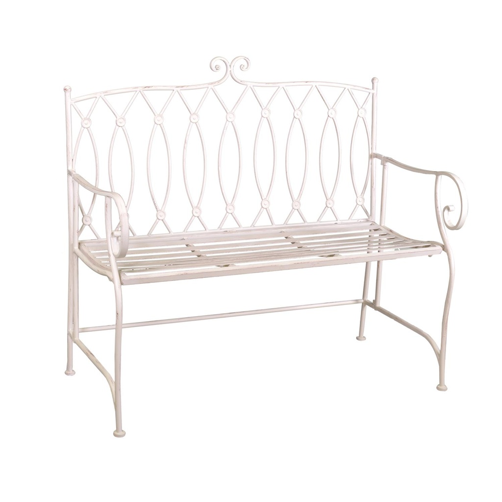 Panchina Esterno Metallo Ragusa Bianco 104x55xh90