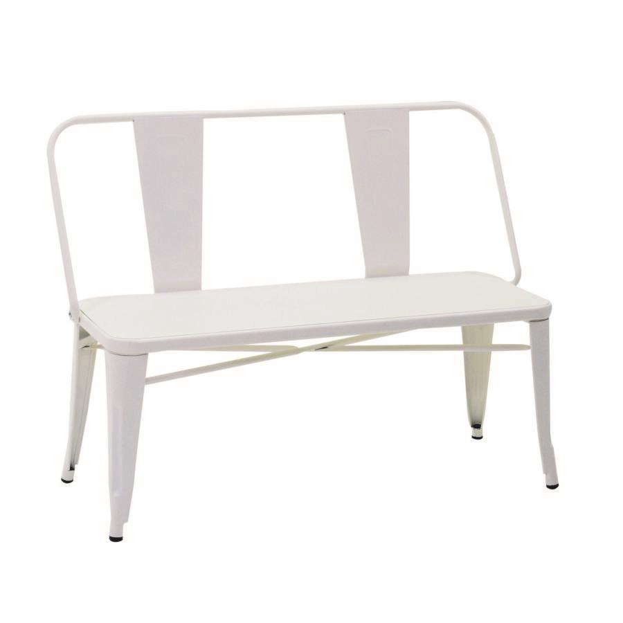 Panchina Ferro Bristol Bianco con Schienale 51x111x82,5 cm