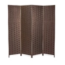 Paravento in poliestere 4 ante noce 40x175 cm