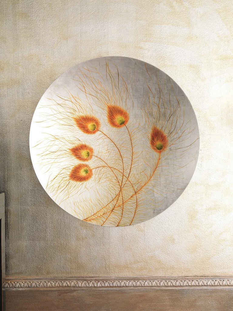 Piatto decorativo in legno, finitura bianca, 65x65x1 cm