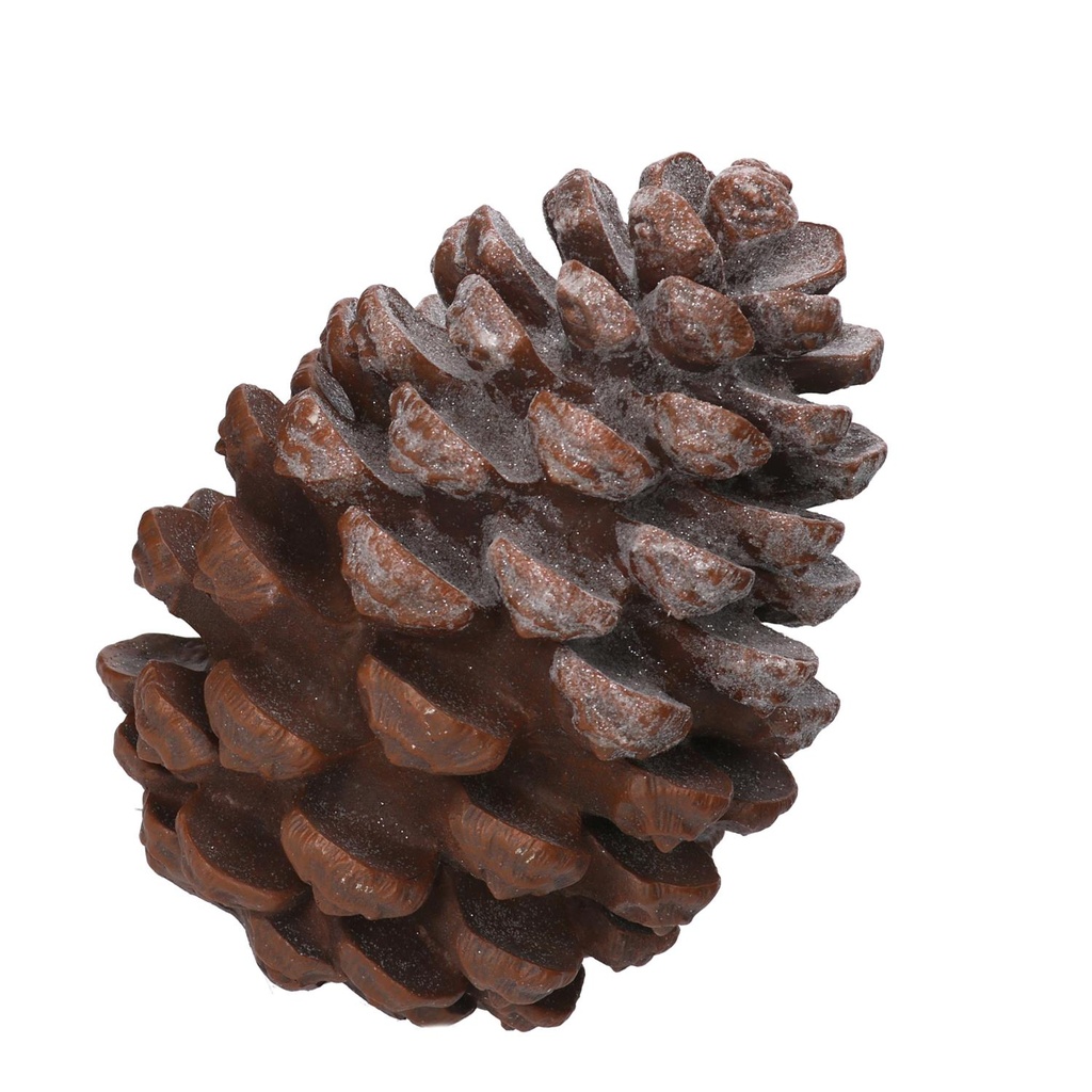 Pigna resina con glitter grigio 18x17,5x19 cm