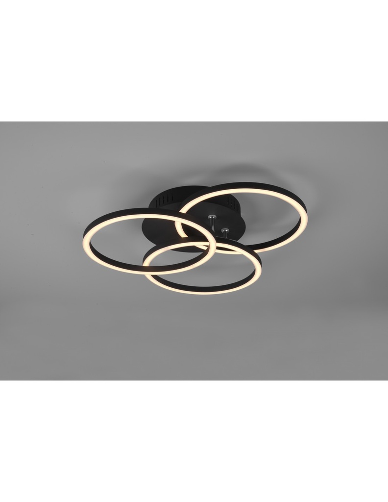 Plafoniera a 3 Cerchi Orientabili LED Dimmer Circle Nero