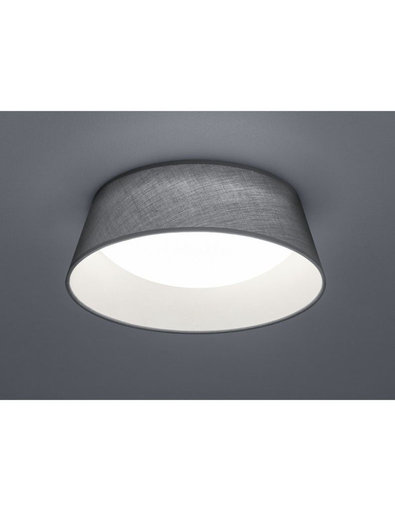 Plafoniera Paralume Tessuto Grigio Ponts Led Ø34 cm Trio Lighting