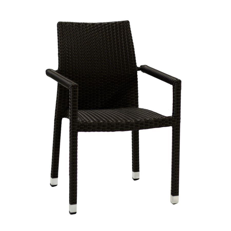 Poltrona Polyrattan noce da esterno impilabile - Misure: 60x61x44 cm