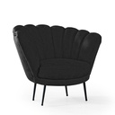 Poltrona a conchiglia Orel in nabuk grigio