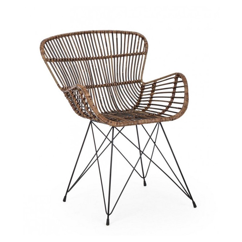 Poltrona rustica in fibre naturali Ventrus Croco - Dimensioni: 62x68x85 cm