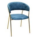 Poltrona velluto blu ottanio 57x52 cm