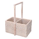 Portabottiglie Rattan Algarve 2 Posti Bianco Rettangolare 24,5x14,5h13/31 cm