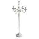 Portacandele candelabro alluminio bianco 5 posti 45x45x100 cm