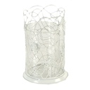 Portacandele metallo bianco con farfalle grandi 13x13x20 cm