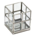 Portacandele Argento 10x10x12 cm con 16 Vetri