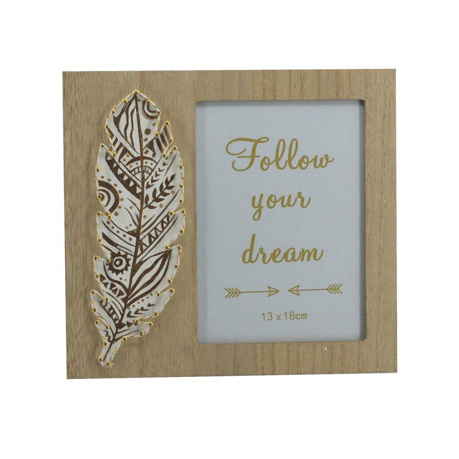 Portafoto da tavolo rettangolare in legno plume cm23,5x2,5h21,5