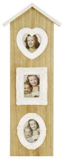 Portafoto Famiglia Bianco e Naturale cm. 18,5 x 3 h 48,5