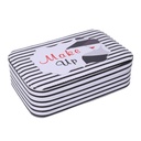 Portagioie rettangolare in ecopelle bianco nero 22x14,5x6,5 cm