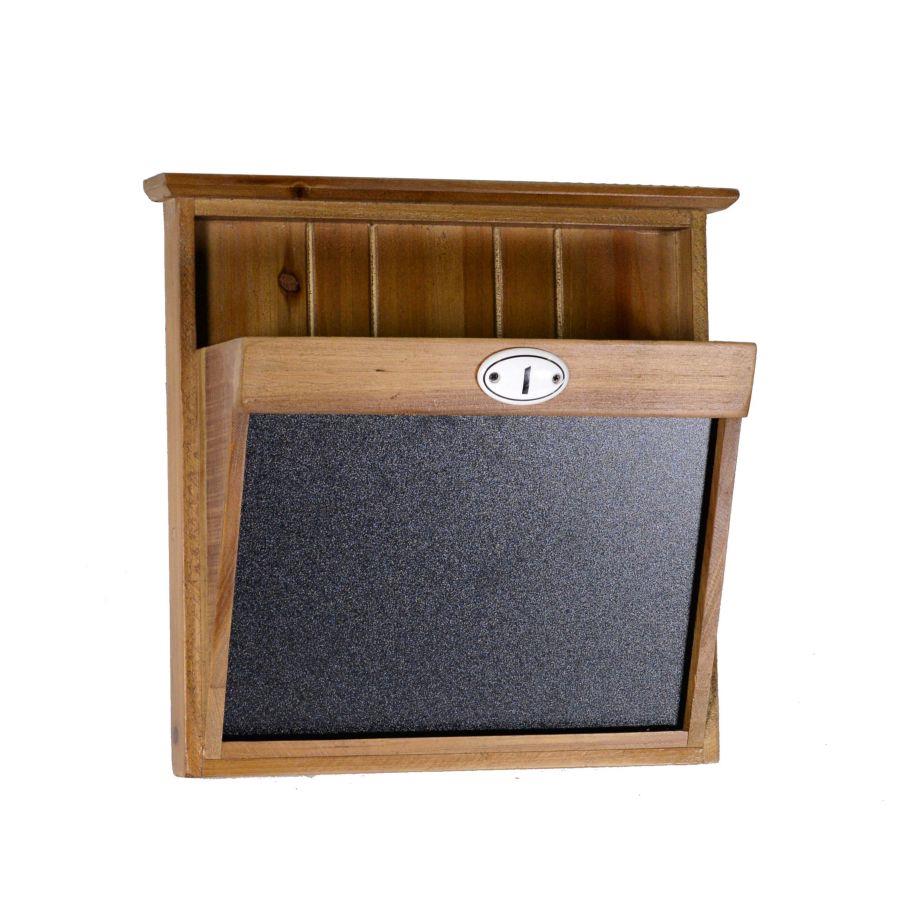 Portalettere in legno con lavagna - 1 posto - 33x11,5x31 cm