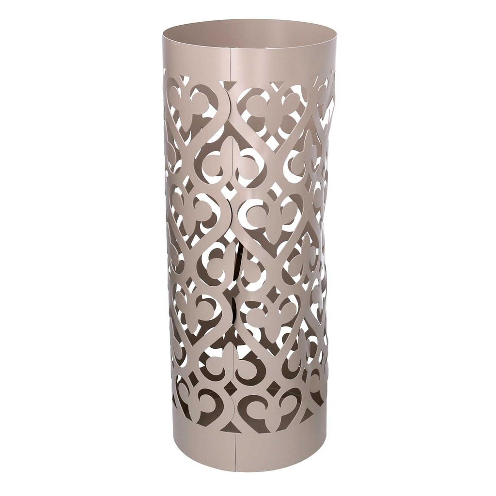 Portaombrelli Metallo Cuori Tortora Tondo 19x49 cm