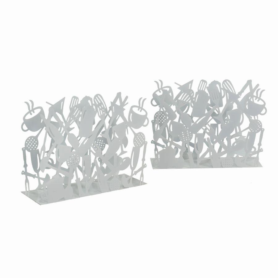 Portariviste Metallo Posate 1-2 Bianco 35x12h26