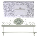 Portasciugamani a muro decorativo in metallo Le Bain bianco ovale 48x8x24,50 cm