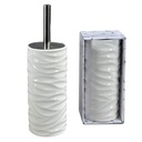 Portascopino Ceramica Bianco Onde Tondo 10x24x34 cm