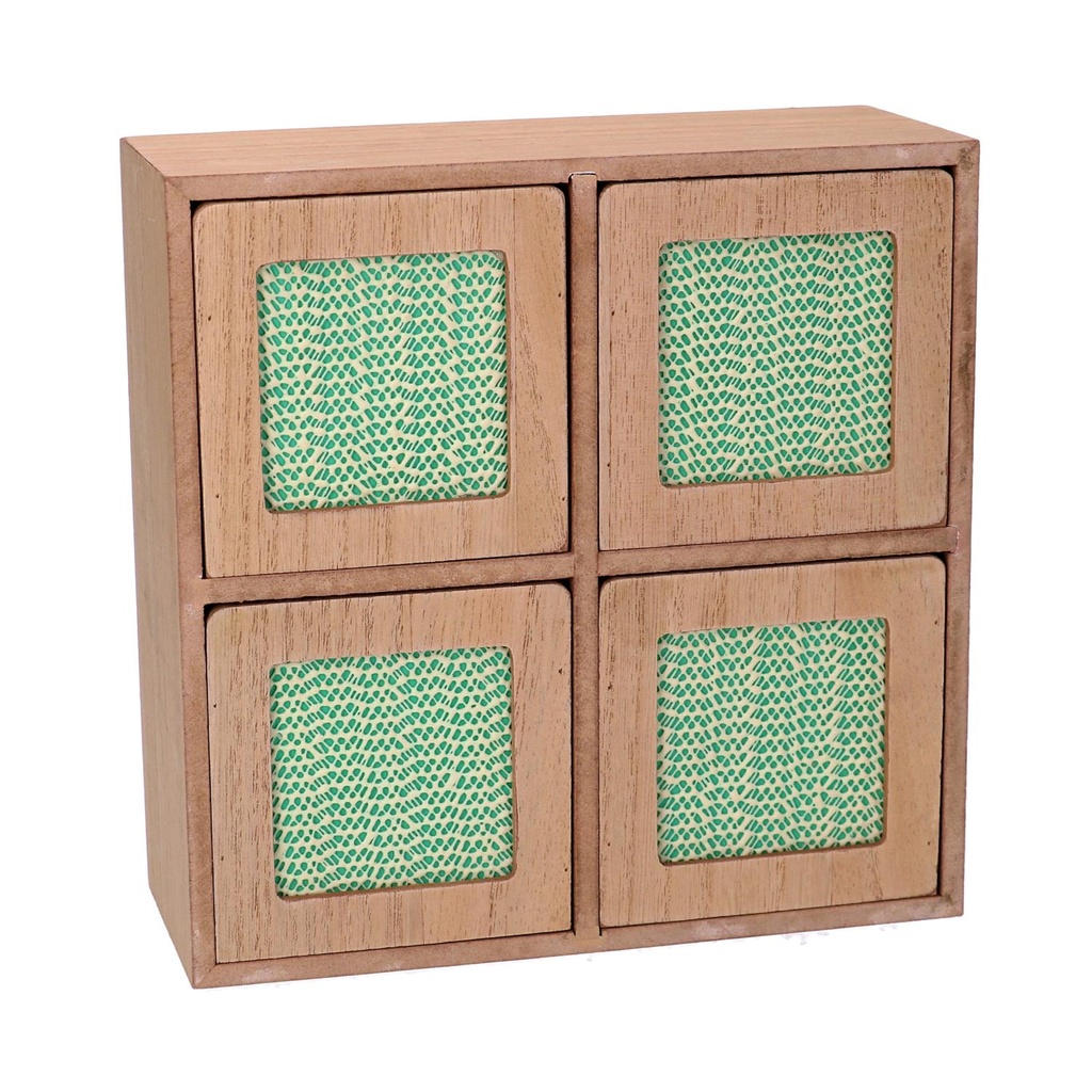 Portatutto in legno marrone quadro 20x8x20 cm