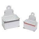 Portatutto metallo bianco rosso nero 19x12h24 cm