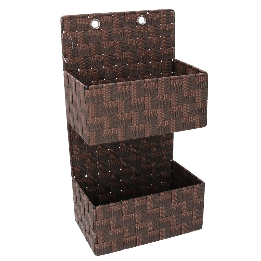 Organizzatore rettangolare in poliestere marrone - 25x14,5x46 cm