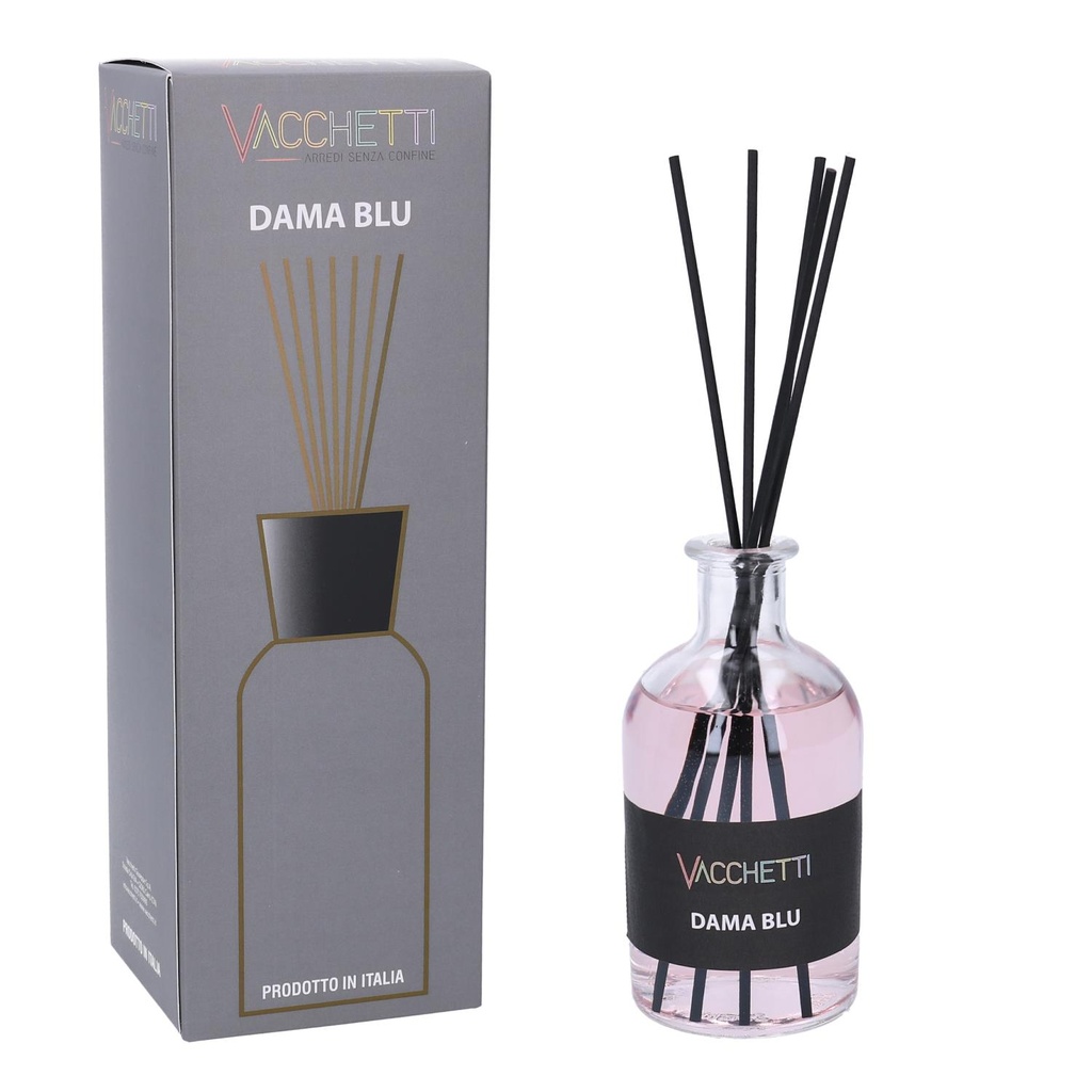 Profumatore per ambienti in vetro 250 ml dama blu cmø6h24
