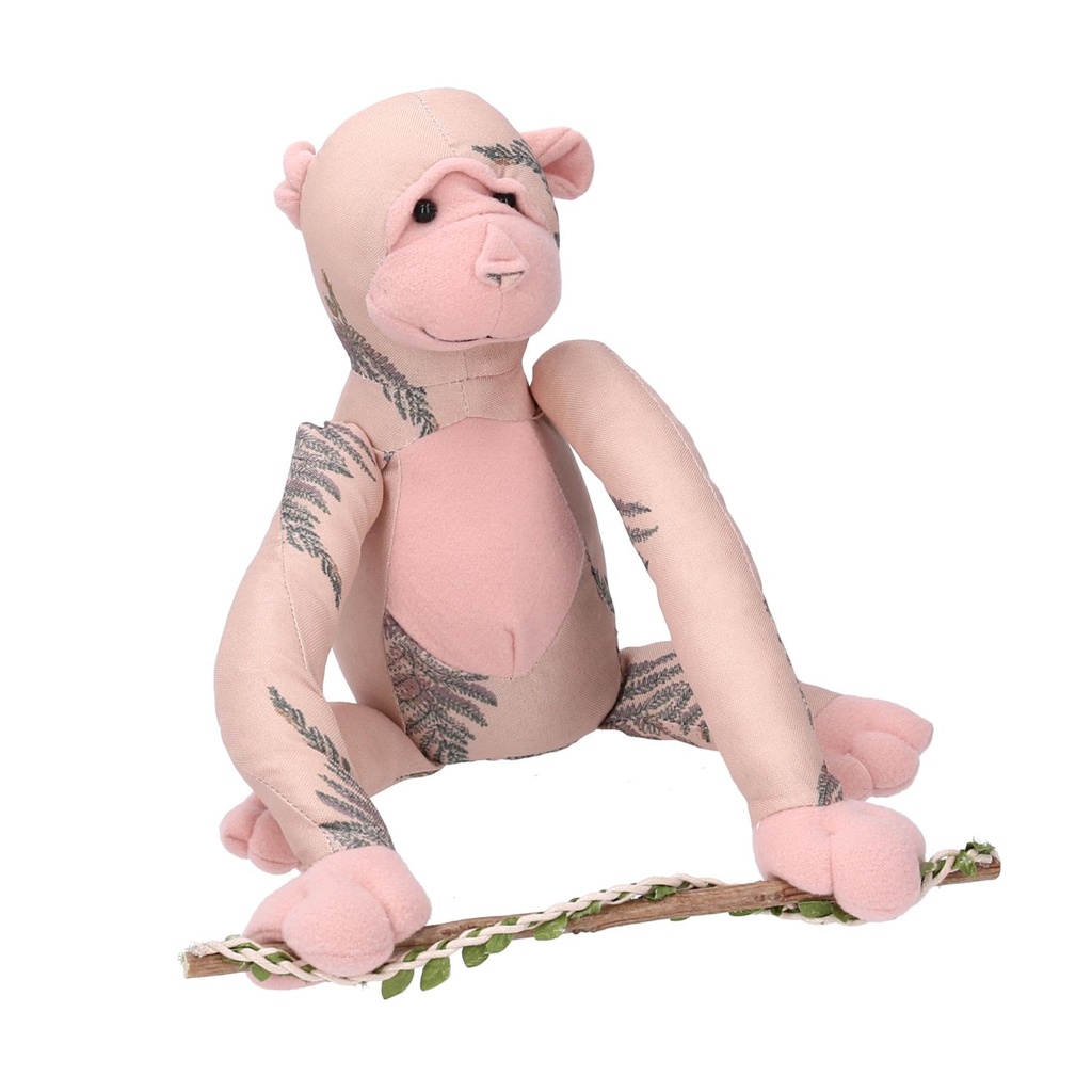 Pupazzo tessuto scimmia con felci cm34x24h29