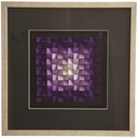 Quadro 3D multicolor con finitura in vetro e tela di legno, 3x60x60 cm