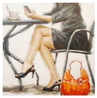 Quadro Donna Seduta YC-2057 cm. 100 x 100