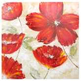 Quadro Fiore Rosso 100x100x2 cm