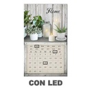 Quadro LED con calendario bianco rettangolare 30x50x1,8 cm
