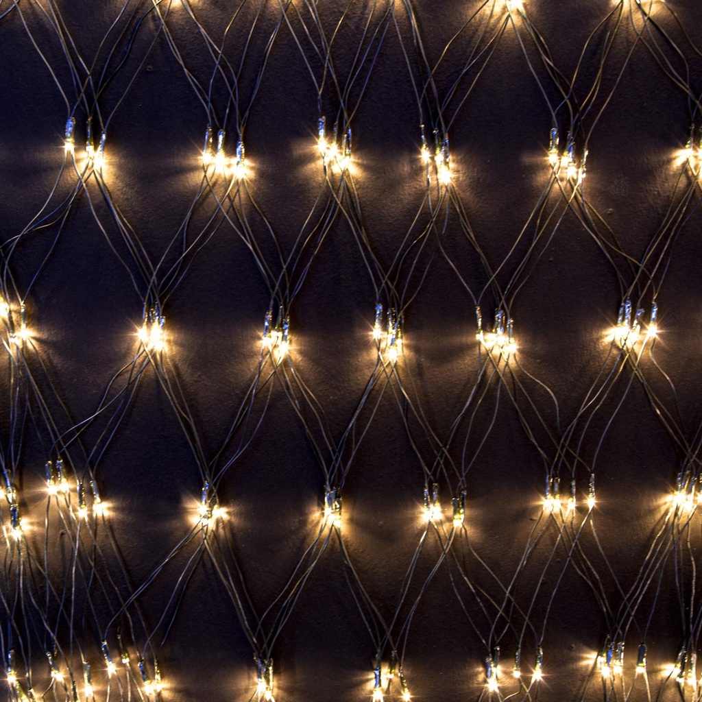 Rete luminosa 200 led bianco caldo, dimensioni 200x150 cm