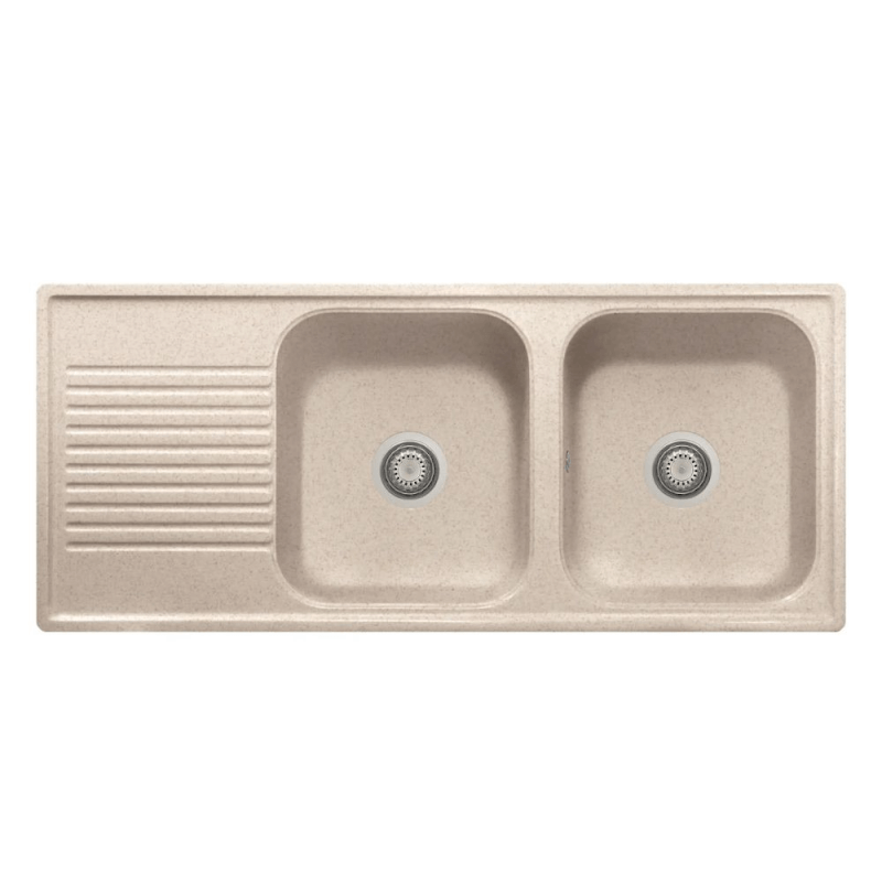 Samet Lavello 116x50 2 vasche Granitovero1162vsavp gocciolatoio avena