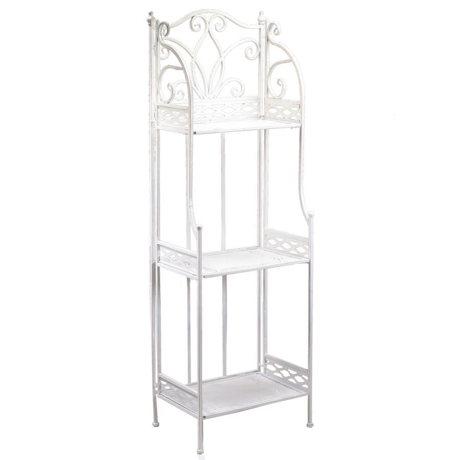 Scaffale in metallo bianco con 3 ripiani - Dimensioni: 35x31x124 cm