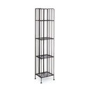 Scaffale Pieghevole Quattro Ripiani in Acciaio Marrone RAY 34x30x h153 cm
